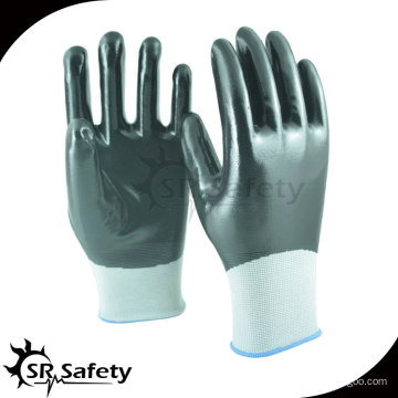 SRSAFETY guantes de nitrilo reutilizables recubiertos de nylon de punto 13G